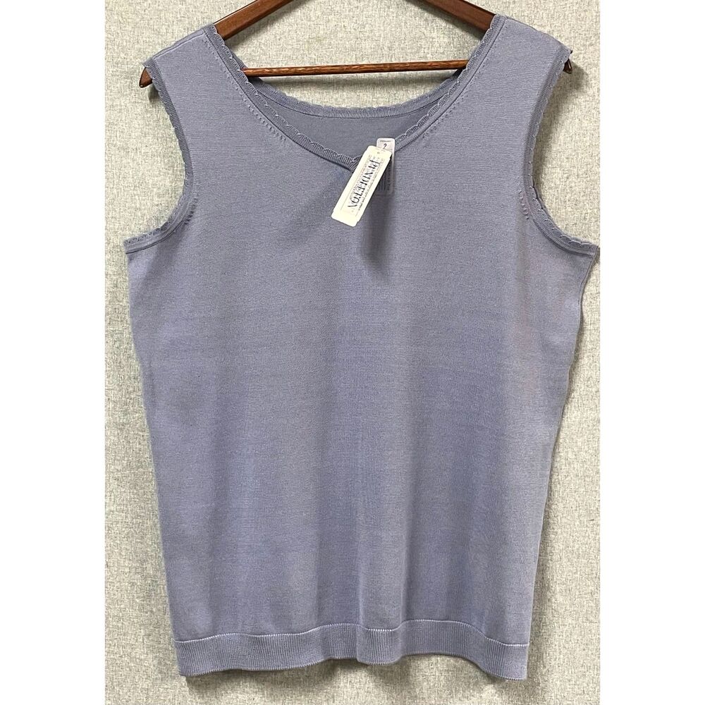 Pendleton Plus 1X Silk Blend Reversible Turnaround Top Lavender Sleeveless NWT